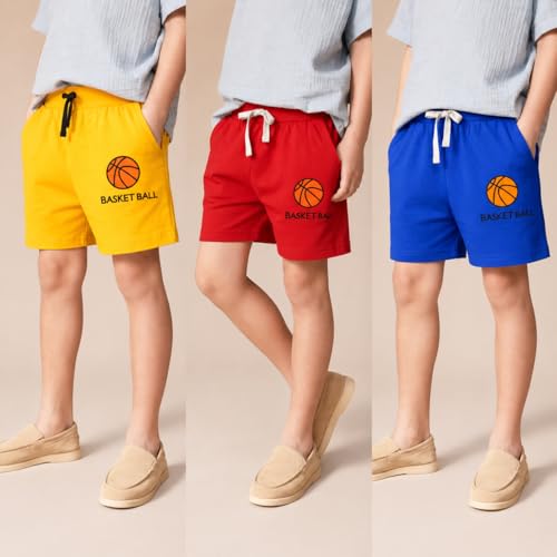 KYDA KIDS®Boys Premium 100% Cotton Summer Shorts | Regular Fit Soft Breathable Casual Kids Shorts with Side Pocket Multicolor Set Combo-(Pack of 3) - Image 5