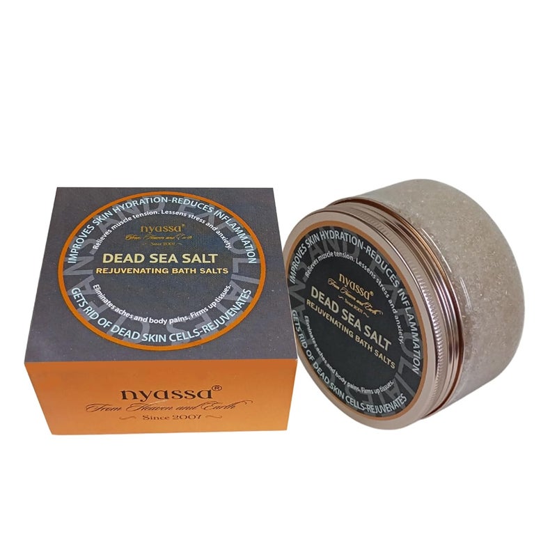 Nyassa Dead Sea Bath Salt 220gm Sea salt Epsom salt Muscle Relaxation Calming Body Spa for men women Natural Ingredients Made in India 100 Vegan and Paraben Free 220gm - Image 1