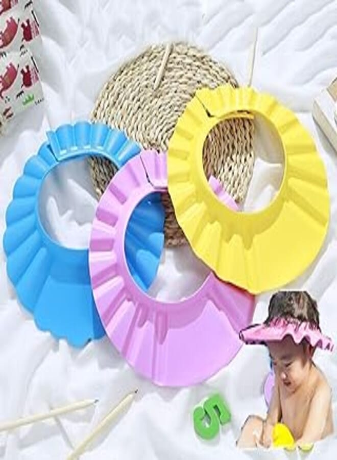 Baby Safe Shampoo Shower Bathing Wash Hair Shield Hat Protection Soft Cap Adjustable Visor Keep The Water Out of Their Eyes & Face Toddler Kids Children 1PCS (Pink)