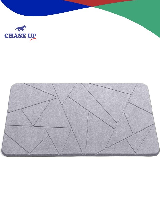 Chase Up Bath Stone Mats 15.35x23.62inch Diatomaceous Earth Bath Mat Fast Water Drying Super Absorbent Diatomite Mat with Non-Slip for Bathroom,Kitchen Absorbent Pad,Both Sides Available,Geometry,Hard. - Image 1