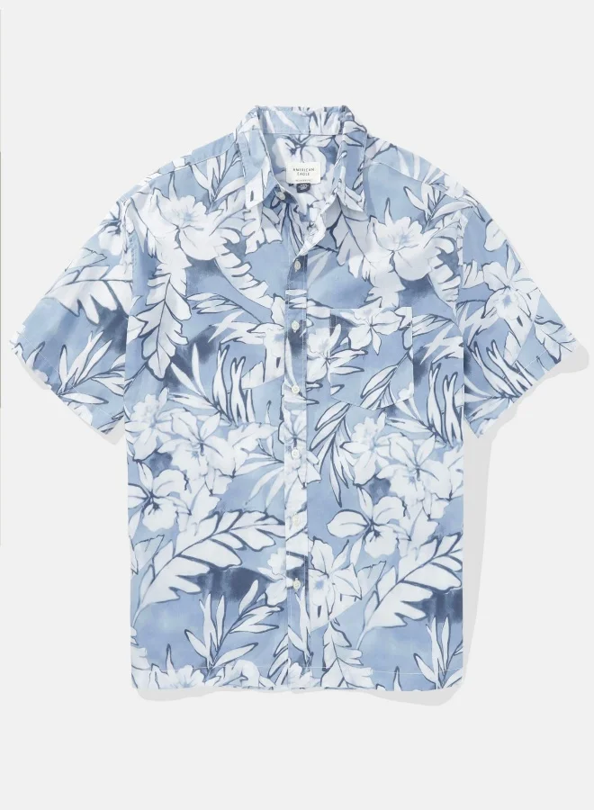 American Eagle AE Floral Button-Up Poolside Shirt