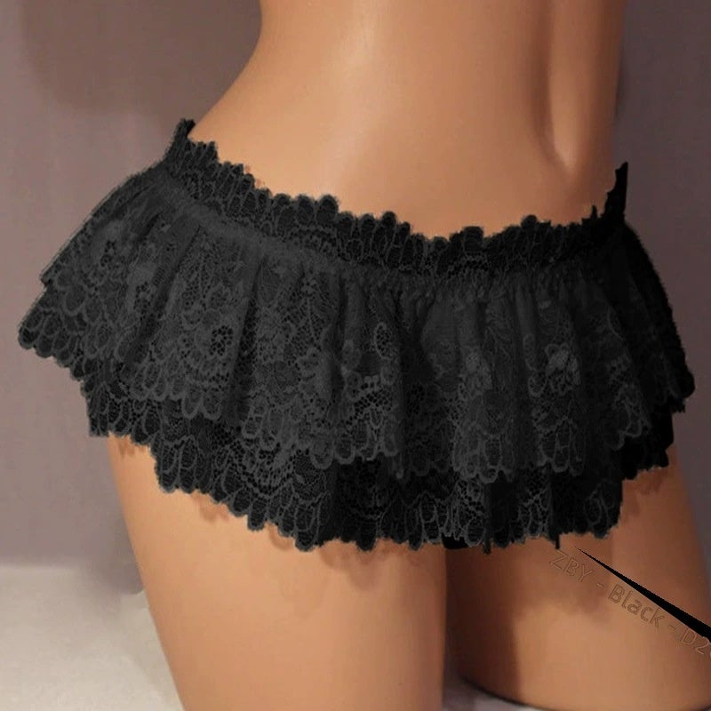 Women's Lace-Trimmed Triangle Briefs, Comfortable Lightweight Underwear, Soft Polyester Fabric, Available in Multiple Sizes and Colors