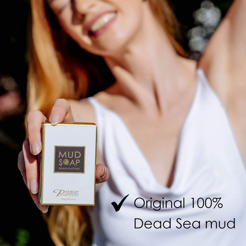 Premier Dead Sea Mineral MUD bar Natural body wash, face wash, hand soap, for all Skin Types. Therapeutic and Antibacterial, helps with Acne, Rosacea, Eczema and Psoriasis, 3.4 Oz - Image 2