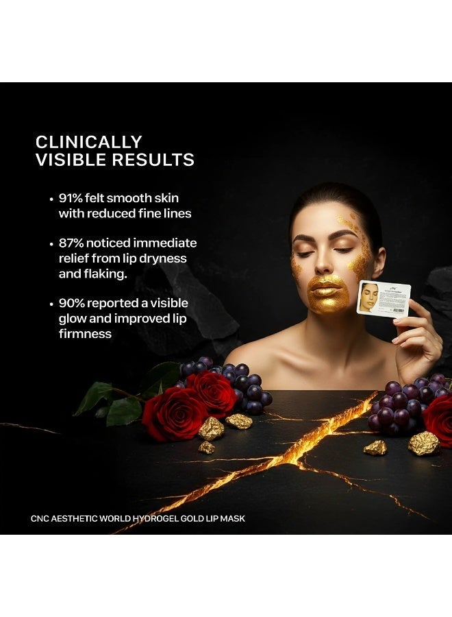 CNC COSMETIC Hydrogel Gold Lip Mask – 2 Pieces | Collagen + Adenosine + Plant Extracts | Moisturizing Lip Mask for Dry, Rough Lips | Dermatologically Tested | Made in Germany - Image 4