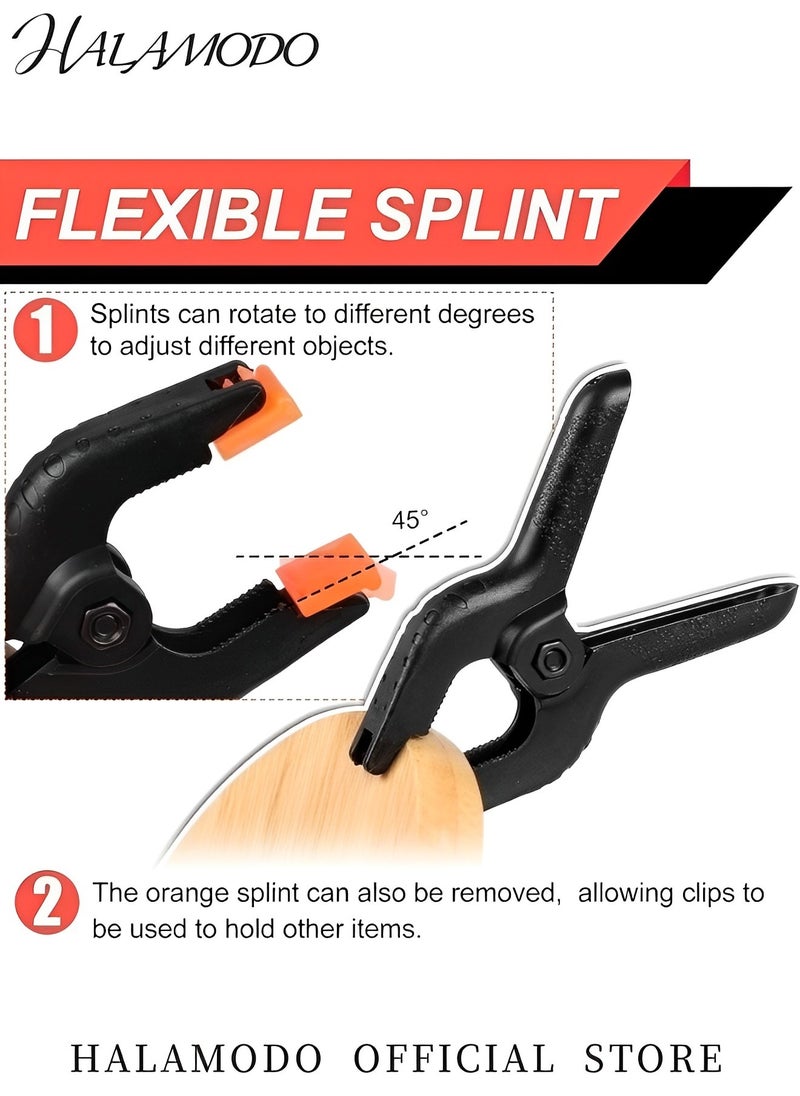 HALAMODO - 10pcs Plastic Spring Clamps 4 inch Professional Small Heavy Duty Clips for Crafts, Backdrop Stand, Woodworking, Photography Studios - Image 1