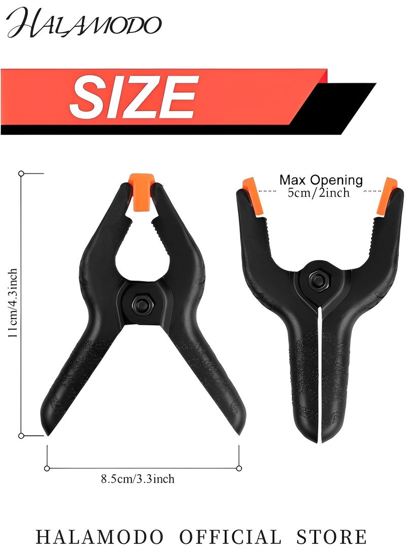 HALAMODO - 10pcs Plastic Spring Clamps 4 inch Professional Small Heavy Duty Clips for Crafts, Backdrop Stand, Woodworking, Photography Studios - Image 1