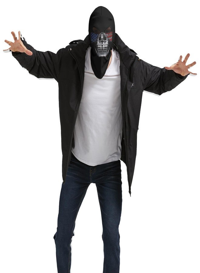 أوباكل قناع جمجمة أوباكل، قناع وجه كامل للهالوين، بالاكلافا شتوية (وجه بعلم جمجمة) - Image 2