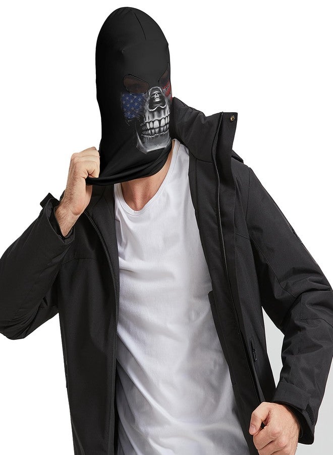 أوباكل قناع جمجمة أوباكل، قناع وجه كامل للهالوين، بالاكلافا شتوية (وجه بعلم جمجمة) - Image 3