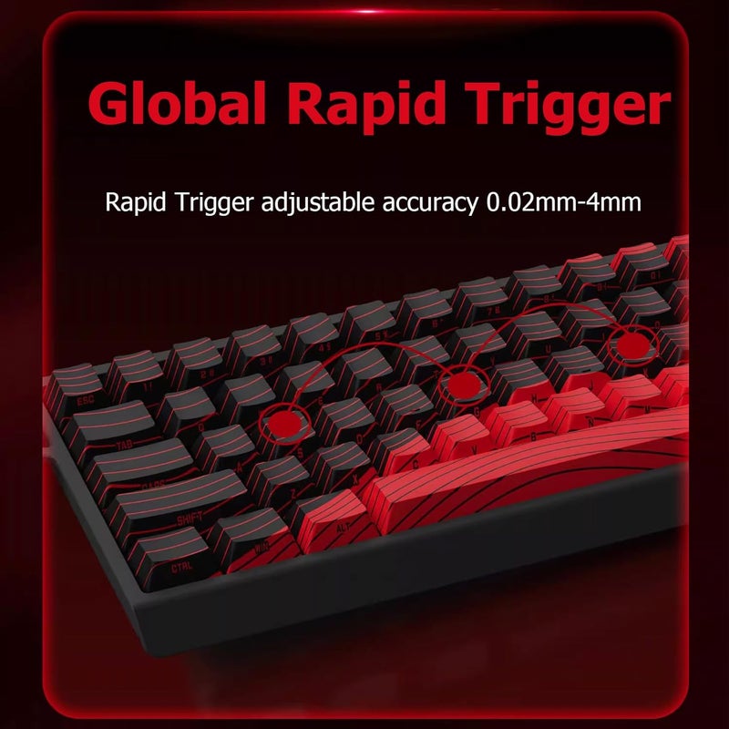 Hyekit x FGG MADLIONS MAD 68 HE RGB 60% لوحة مفاتيح ألعاب سلكية بمفاتيح مغناطيسية مع تفعيل قابل للتعديل، معدل استقصاء 8000 هرتز، وضع الزناد السريع، مفاتيح تأثير هول، للكمبيوتر الشخصي/ماك، أسود - Image 5