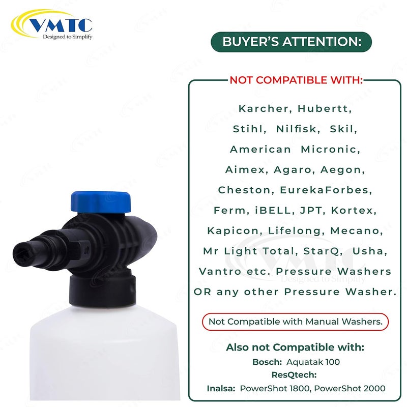 VMTC فوهة رغوة قابلة للتعديل 700 مل ملحق غسالة سيارات عالية الضغط لبوش غسالة الضغط بندقية أكواتاك/AQT - Image 3