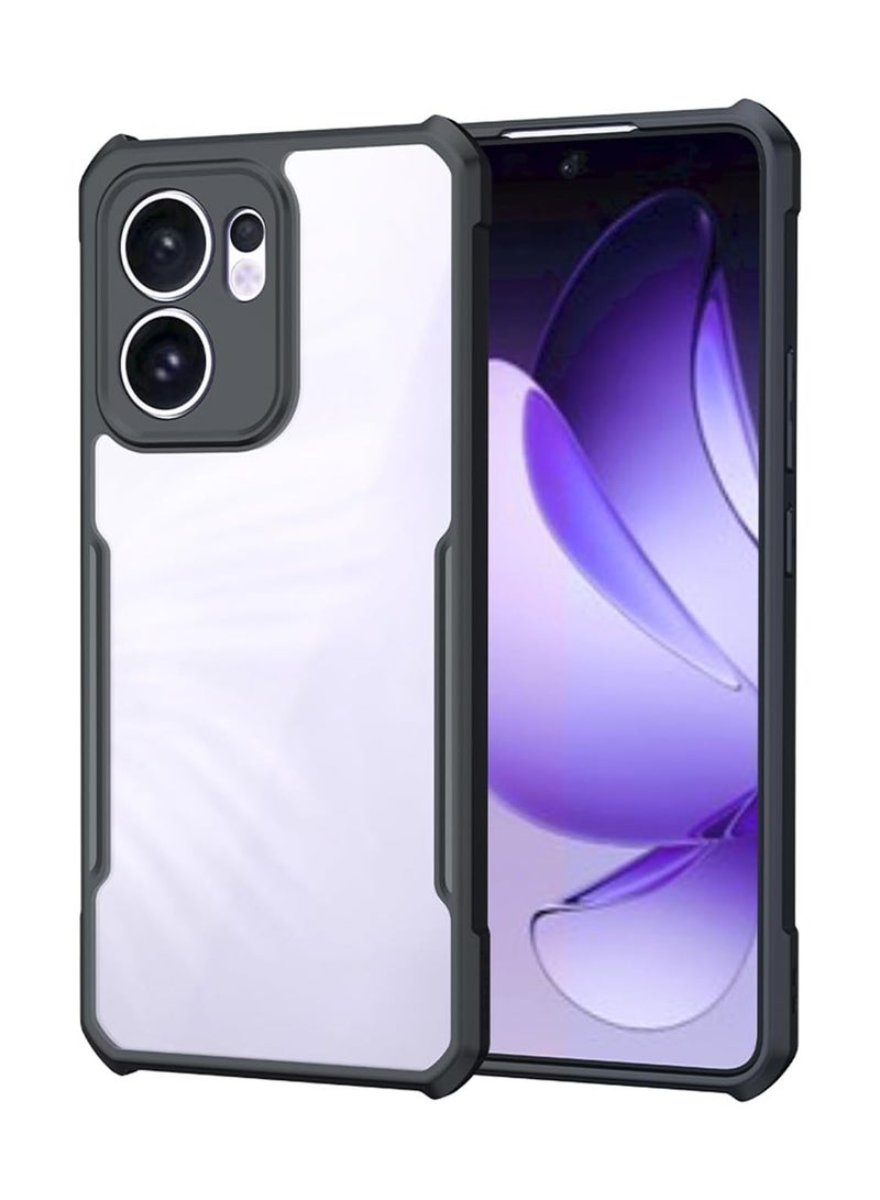 Case Compatible with Oppo Reno 13F 5G, 【Droproof】 【Sweat-Proof】 【Fingerprint-Proof】 Shockproof Protective Phone Case -Black - Image 1