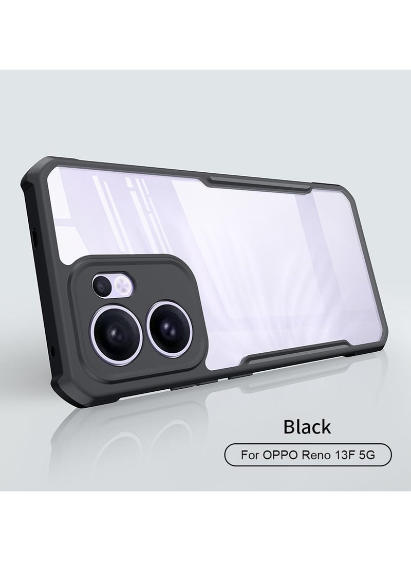 Case Compatible with Oppo Reno 13F 5G, 【Droproof】 【Sweat-Proof】 【Fingerprint-Proof】 Shockproof Protective Phone Case -Black - Image 2