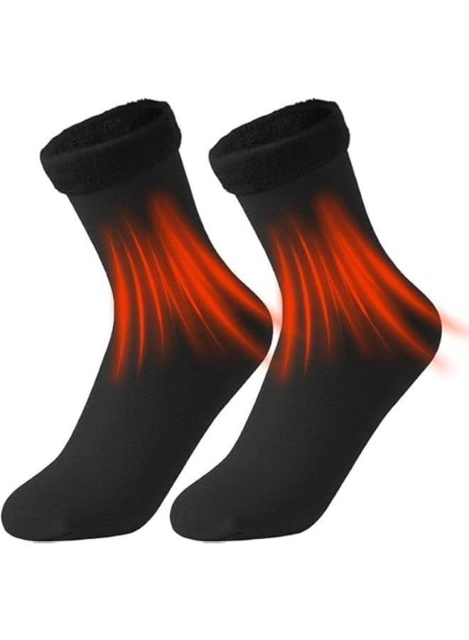 زوجان من الجوارب الشتوية الحرارية الفاخرة والدافئة | مقاس واحد مناسب للرجال والنساء والأطفال والمراهقين | جوارب مريحة وسميكة للعزل الحراري الفائق في الشتاء | حماية مثالية للقدمين - Image 3