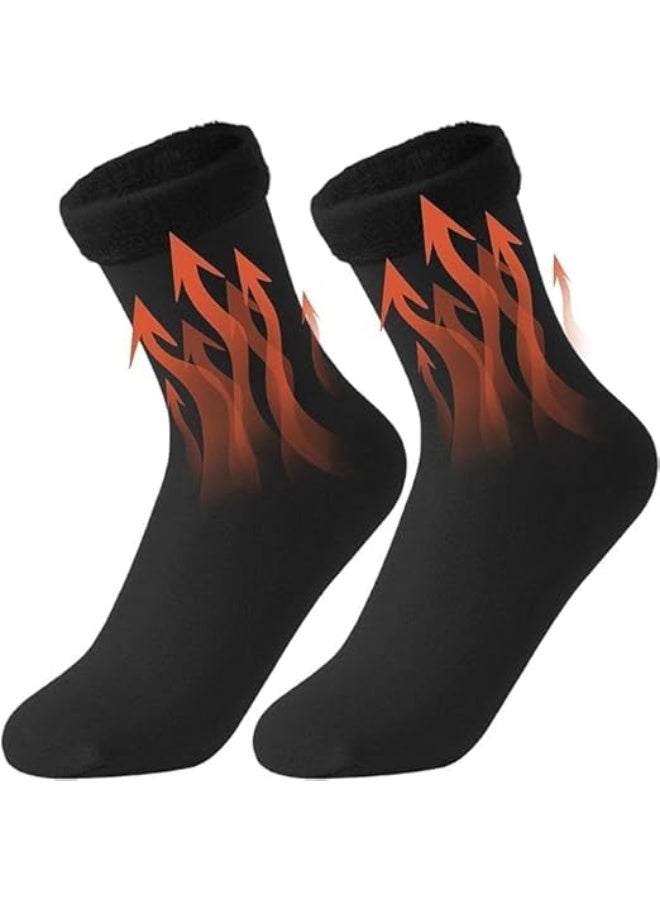 زوجان من الجوارب الشتوية الحرارية الفاخرة والدافئة | مقاس واحد مناسب للرجال والنساء والأطفال والمراهقين | جوارب مريحة وسميكة للعزل الحراري الفائق في الشتاء | حماية مثالية للقدمين - Image 2