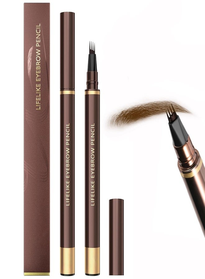 Tiejdhr 4 Tip Precise Eyebrow Pencil, Long-Lasting Waterproof Microblading Eyebrow Pens, Four-Stroke Eyebrow Pen, 0.1mm Soft Nib, Smooth Liquid Flow Eye Brow Makeup Pen For Women (05# Dark Brown) - Image 1