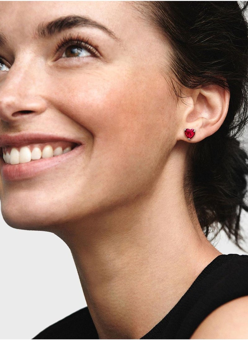 PANDORA Red Heart Stud Earrings - Image 2