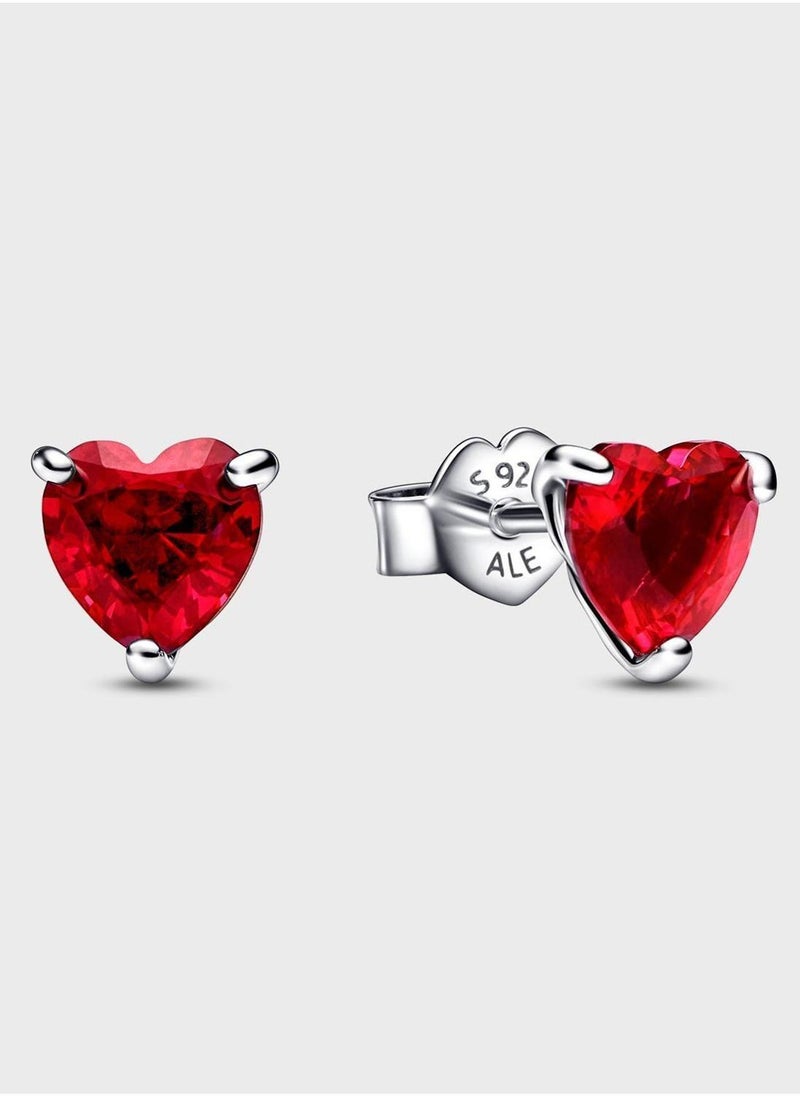PANDORA Red Heart Stud Earrings - Image 1
