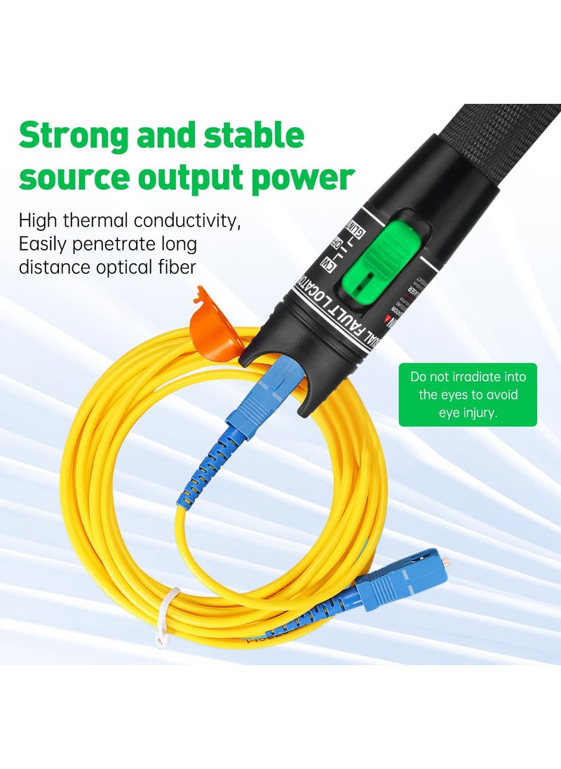 Moocci Fiber Visual Fault Locator Fiber Optic Tester - VFL Fiber Optic Cable Tester Meter with FC to LC Adapter - Fiber Optic Tools Tester Kit for LC/FC/SC/ST, Network Cable Test