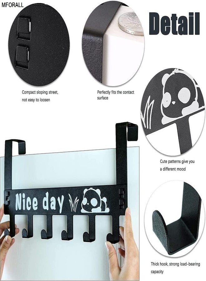Mforall Heavy-Duty Over Door Hook Carben Steel | Nice Day Print Hook | Cloth Hanger for Door | Removable Door Hook | Towel Hanger Bathroom Door | Black !! 6 Hooks !! - Image 5