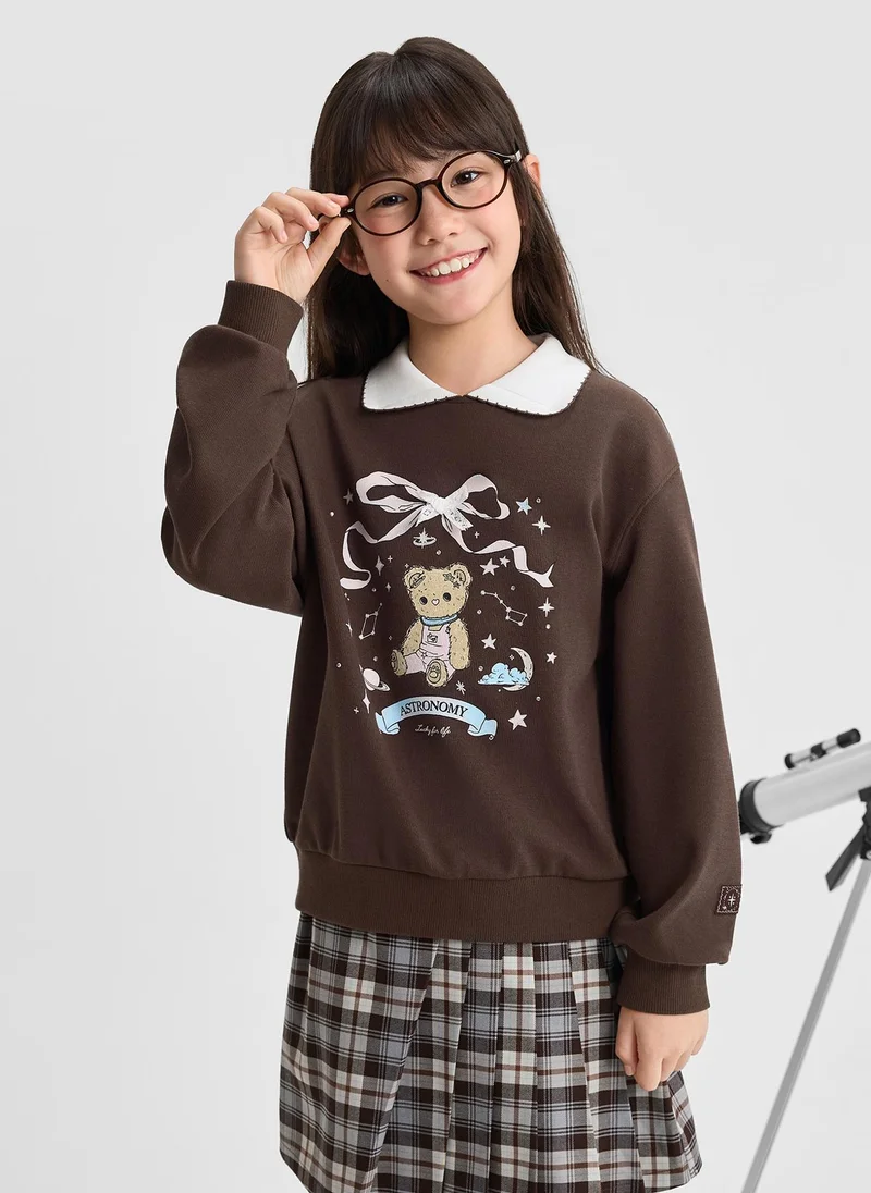 Balabala Kids Girls Round neck sweatshirt