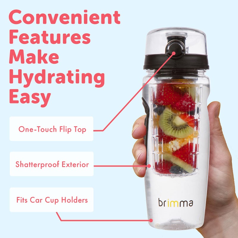 Brimma Fruit Infuser Water Bottle - 32 oz Large, Leakproof Plastic Fruit Infusion Water Bottle for Gym, Camping, and Travel - Image 5