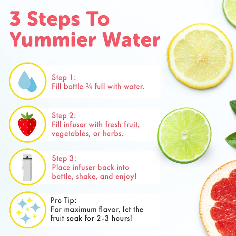 Brimma Fruit Infuser Water Bottle - 32 oz Large, Leakproof Plastic Fruit Infusion Water Bottle for Gym, Camping, and Travel - Image 4