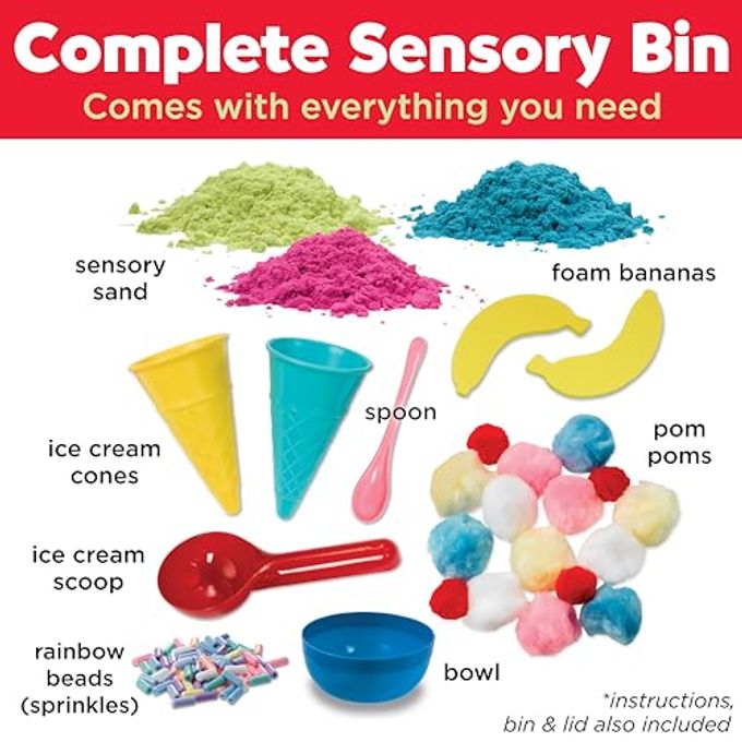 Creativity for Kids Sensory Bin: Ice Cream Shop Playset Toddler Learning Toys, Pretend Play Ice Cream Set, Kids Gifts for Girls and Boys (Ages 3+) - Image 3
