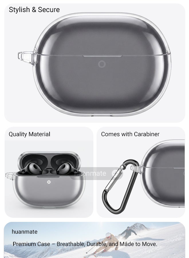 huanmate Huawei FreeBuds Pro 5 Silicone Case Cover - Clear - Made with Soft Silicone, Lightweight & Durable - Stylish Design, Accurate Cut-outs, Easy Installation & Removal - Image 5