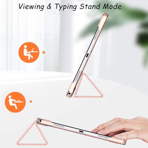 ProElite Cover for Samsung Galaxy Tab A9 Plus 11 inch Case Cover, Smart Flip Case Cover for Samsung Galaxy Tab A9+ 11 inch Translucent Back with Stylus Pen, Rose Gold - Image 4