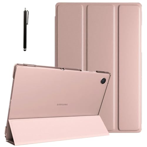 ProElite Cover for Samsung Galaxy Tab A9 Plus 11 inch Case Cover, Smart Flip Case Cover for Samsung Galaxy Tab A9+ 11 inch Translucent Back with Stylus Pen, Rose Gold - Image 1