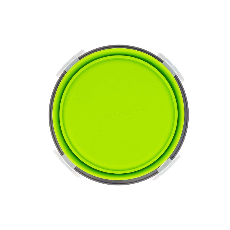 CARTINTS 1200ml Large Collapsible Meal Prep Containers  Reusable Silicone Food Storage Containers  Stackable Fridge Storage Containers  With Leakproof Lids  Microwave and Freezer Safe  Green - Image 4