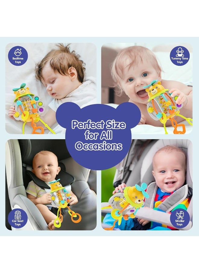 Shake & Pull Busy Ball - Interactive Toy For Toddlers 6M+, Develops Fine Motor Skills, Hand-Eye Coordination, Sensory Perception With Bubble Popping, Bead Spinning, Pulling & Shaking Activities