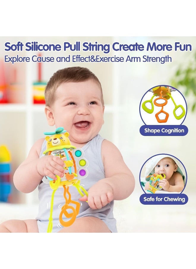 HOLA Shake & Pull Busy Ball - Interactive Toy For Toddlers 6M+, Develops Fine Motor Skills, Hand-Eye Coordination, Sensory Perception With Bubble Popping, Bead Spinning, Pulling & Shaking Activities  - Image 4