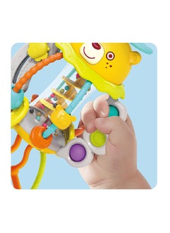 HOLA Hola Shake & Pull Busy Ball - Interactive Toy for Toddlers 6M+, Develops Fine Motor Skills, Hand-Eye Coordination, Sensory Perception with Bubble Popping, Bead Spinning, Pulling & Shaking Activities  - Image 3