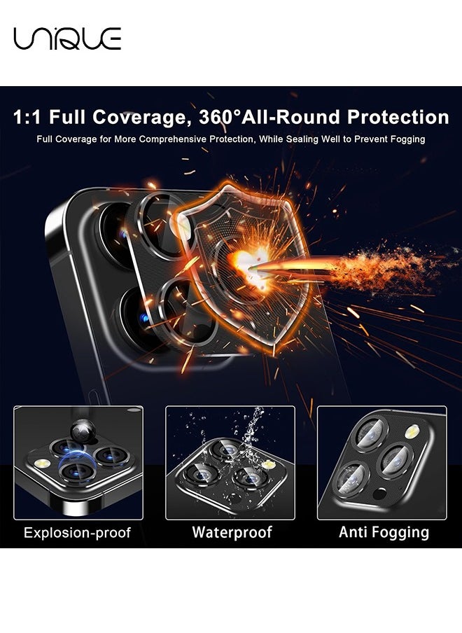 Unique 2 Pack - Camera Lens Protector for iPhone 15,Zinc Alloy One Piece Camera Cover, [Updated Version], Full Coverage Protection, Ultra HD, Shatterproof - Black  - Image 4