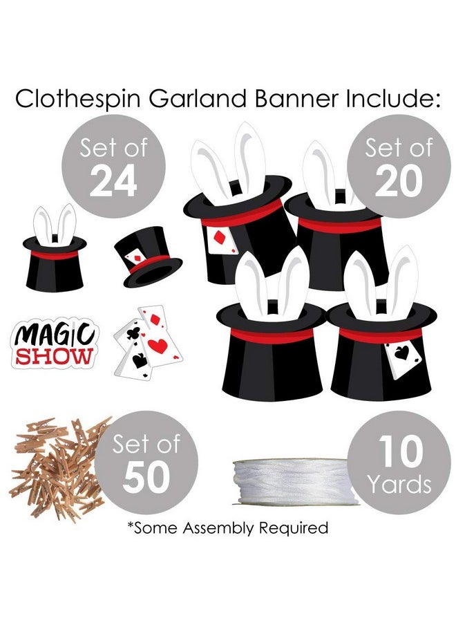 Big Dot of Happiness Big Dot of Happiness Ta-Da, Magic Show - Magical Birthday Party DIY Decorations - Clothespin Garland Banner - 44 Pieces  - Image 4