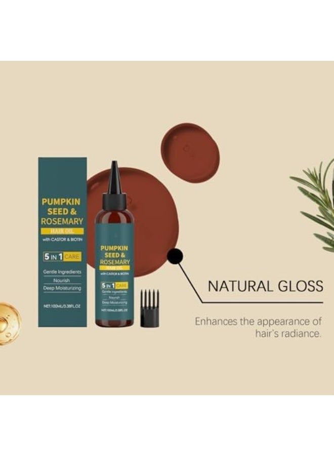 Pumpkin Seed Rosemary Oil For Hair Growth | Infused with Pumpkin Seed, Rosemary, Castor Oil | Hair Oils Repairs Dry Damaged Hair, Strengthening, Moisturizing, Healthier Hair - Image 3