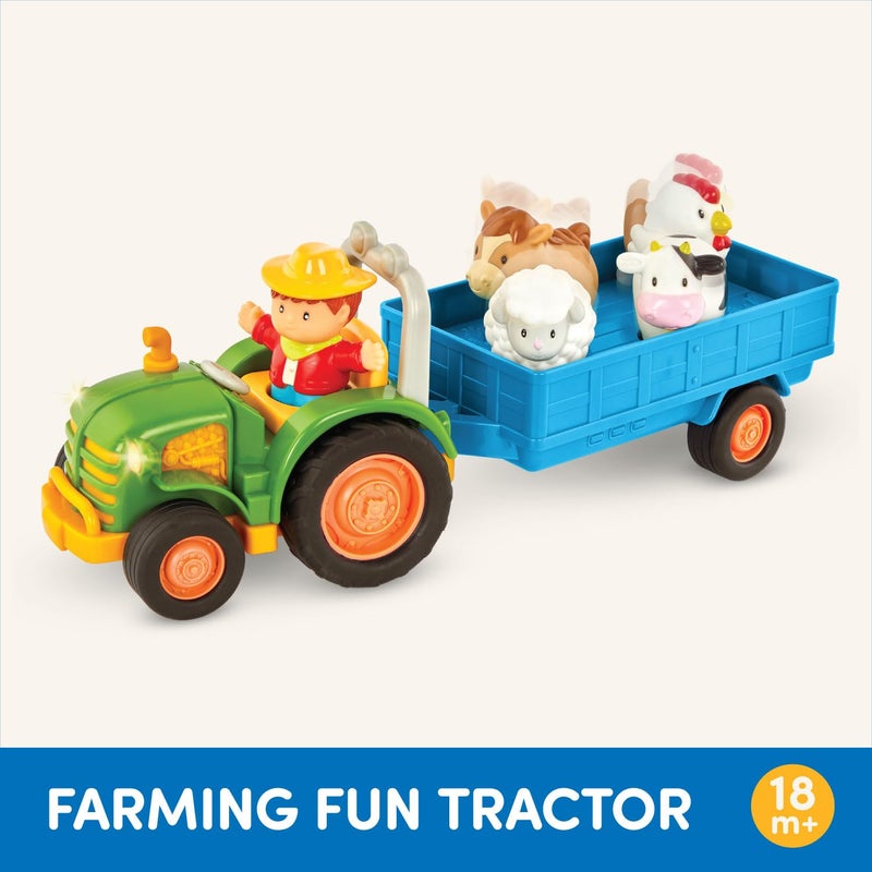 Battat - Farm Tractor Toy Set with Lights & Sounds - Toy Tractor and Cart with 4 Animals, Farmer Figure - Music & Animal Sounds for Toddlers 18 Months+ - Image 5