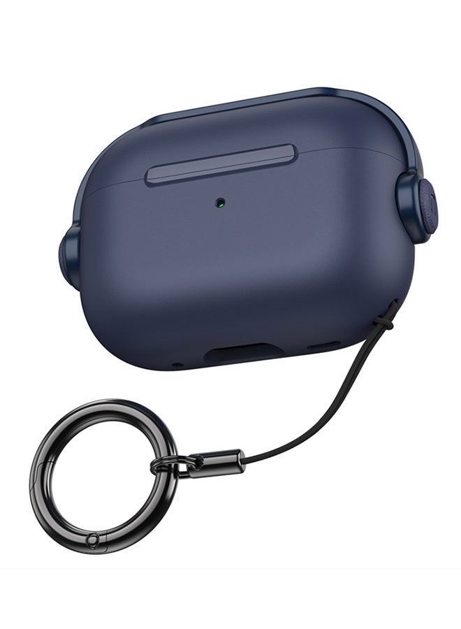 Airpods 4 Case Cover with Safety Lock, Soft TPU Shockproof Cover with Keychain for Apple Airpods 4 2024, Accurate Cut-outs - Blue - Image 1