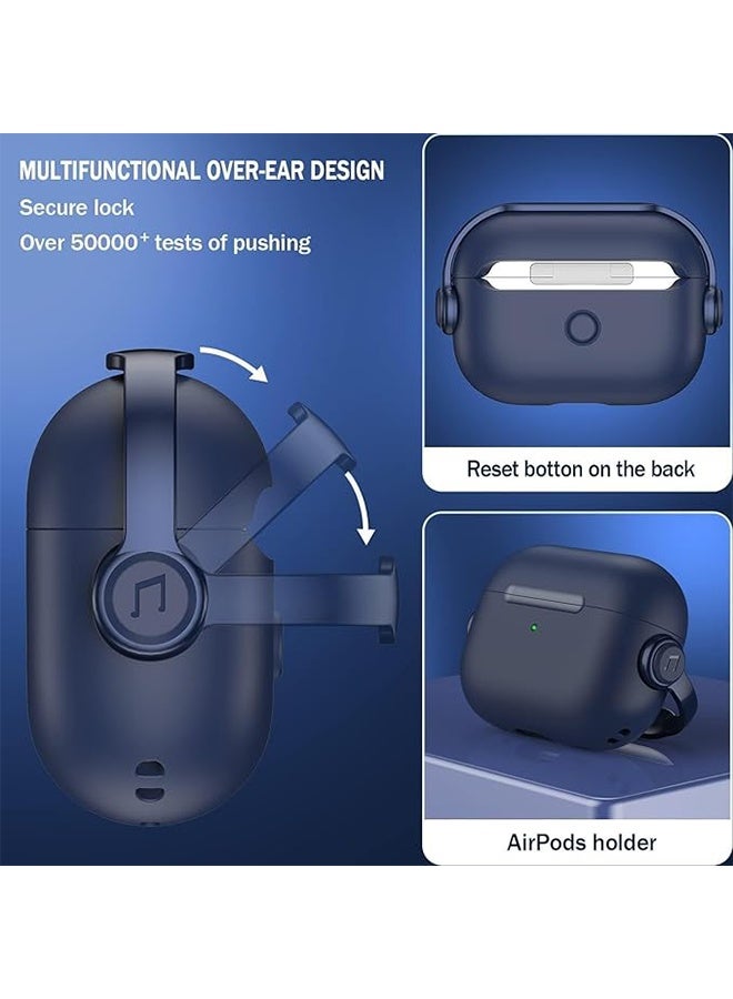 Airpods 4 Case Cover with Safety Lock, Soft TPU Shockproof Cover with Keychain for Apple Airpods 4 2024, Accurate Cut-outs - Blue - Image 3