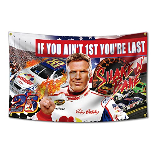 XEODE If You Ain't 1st First You're Last Flag for Talladega Nights Ricky Bobby，3x5 Feet Flag Funny Poster Durable Man Cave Wall Flag with Brass Grommets This beautiful entertaining banner flag for College - Image 1
