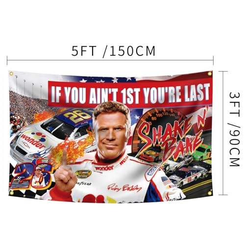 XEODE If You Ain't 1st First You're Last Flag for Talladega Nights Ricky Bobby，3x5 Feet Flag Funny Poster Durable Man Cave Wall Flag with Brass Grommets This beautiful entertaining banner flag for College - Image 2