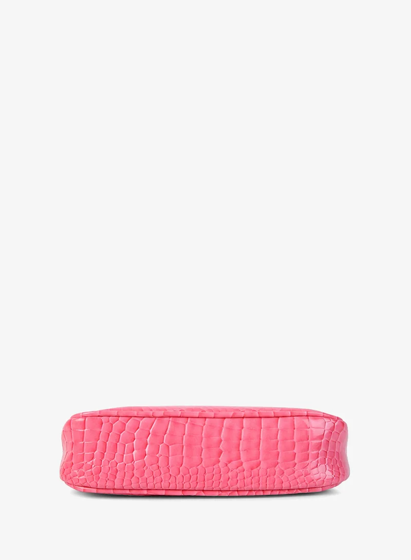 London Rag  London Rag Pink Croc Patterned Baguette for Women | Best Price UAE