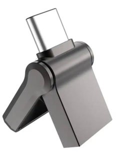 ماركة غير محددة محرك أقراص فلاش USB مزدوج الموصل سعة 2 تيرابايت - تخزين بيانات عالي السرعة من النوع C - جهاز OTG صغير الحجم للهواتف الذكية والأجهزة اللوحية وأجهزة الكمبيوتر الشخصية - معدن/سبائك (أسود)  - Image 2