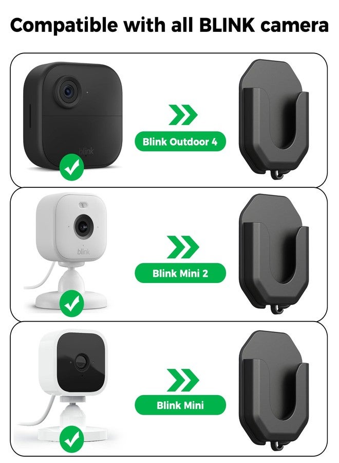 مجموعة من 3 قطع من حوامل تثبيت كاميرات Blink اللاصقة على الحائط بدون حفر، متوافقة مع كاميرات Blink Mini / Mini 2 / Blink Outdoor 4 / Blink Indoor، تركيب بدون حفر أو براغي (حامل حائط أبيض من KMOUANTS لكاميرات Blink) - Image 2