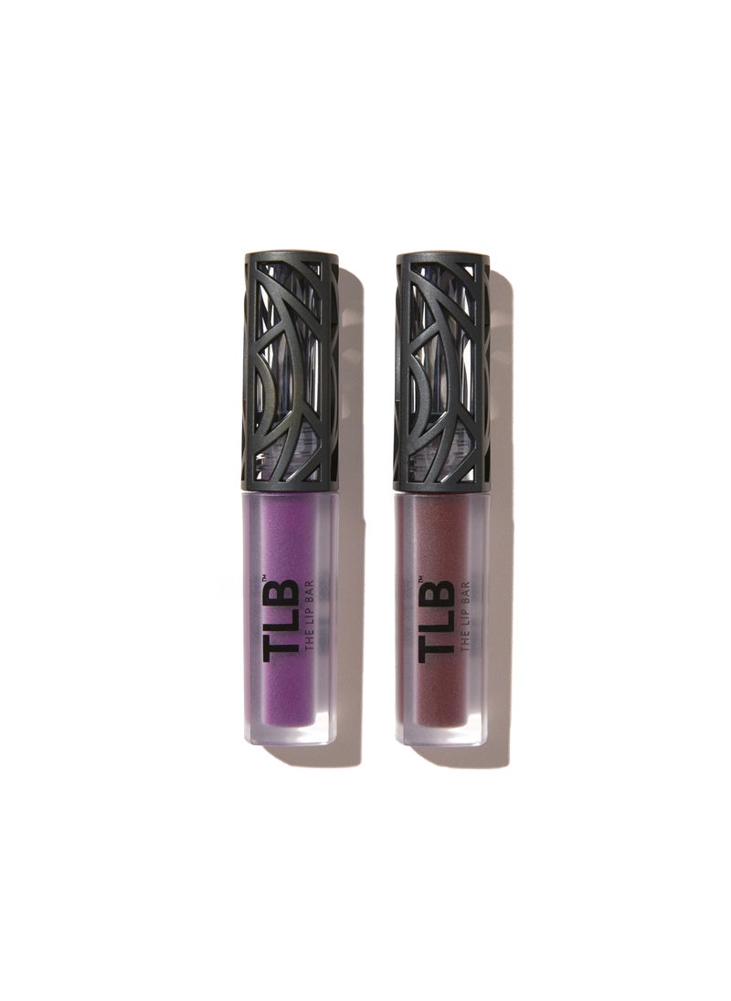 The Lip Bar The Lip Bar - Nonstop Liquid Matte Lipstick 2-Pack, Rebel (Deep Burgundy) + Prima Donna (Fuschia Purple) - High Pigment - One Swipe - Long Lasting - Jojoba Oil & Vitamin E - Vegan - .24 fl oz 