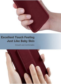Wtech Xiaomi Redmi Note 14 Pro 5G 2024 Hand Grip Foldable Magnetic Kickstand Wrist Strap Finger Grip with Built-in Iron Case Cover - Maroon  - Image 4
