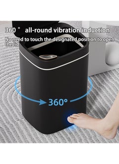 Hihonor 12L Electric Trash Can with Lid, 360° Touch Sensor Automatic Lid Opening Trash Can, Smart Electric Plastic Trash Can (Living Room, Bedroom, Office, Kitchen), White  - Image 3