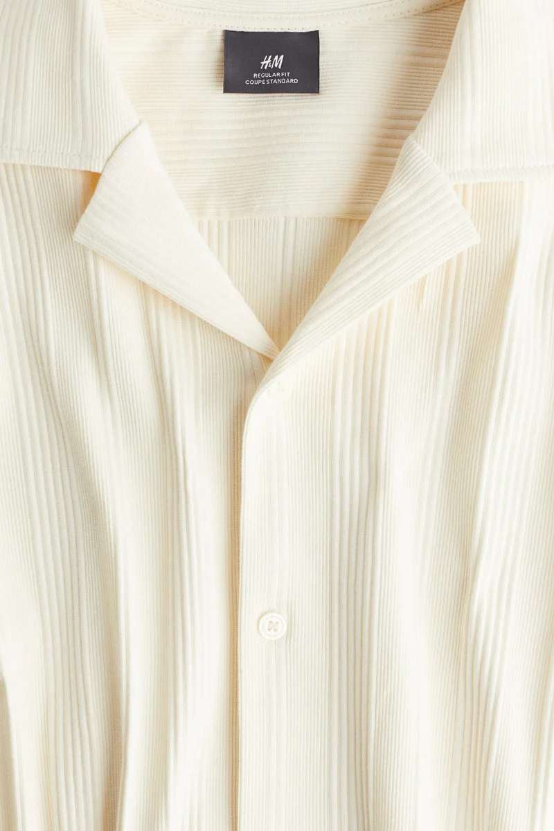 H&M Regular Fit Ribbed resort shirt