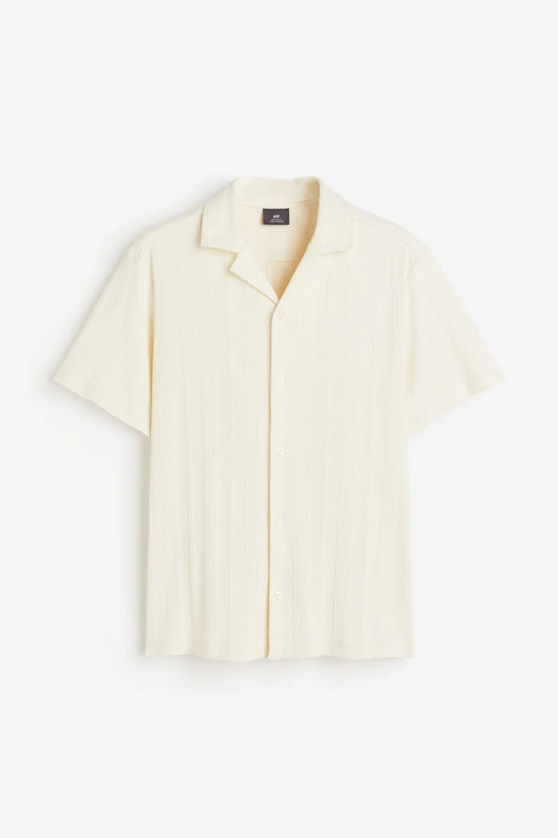 H&M Regular Fit Ribbed resort shirt
